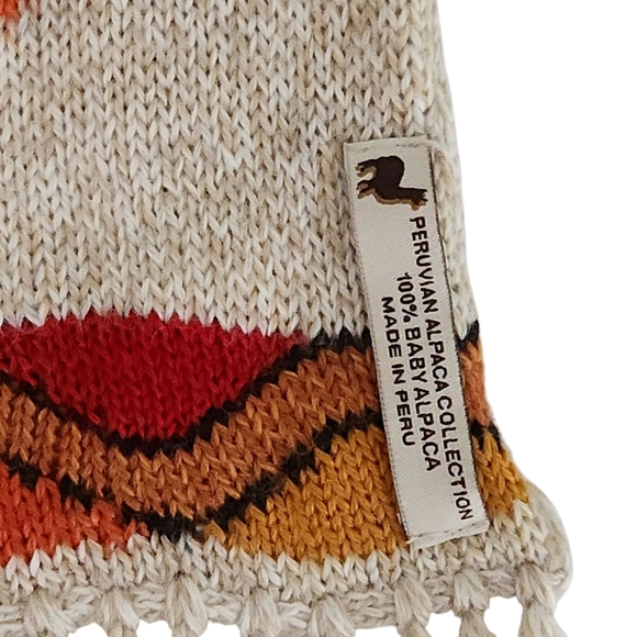 PERUVIAN ALPACA COLLECTION Made in Peru 2-in-1 Scarf Hat Unisex fringes - Picture 7 of 12